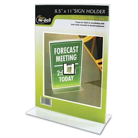 Nudell Nu-Dell 38020Z Clear Plastic Sign Holder  Stand-Up  8 1/2 x 11 38020Z